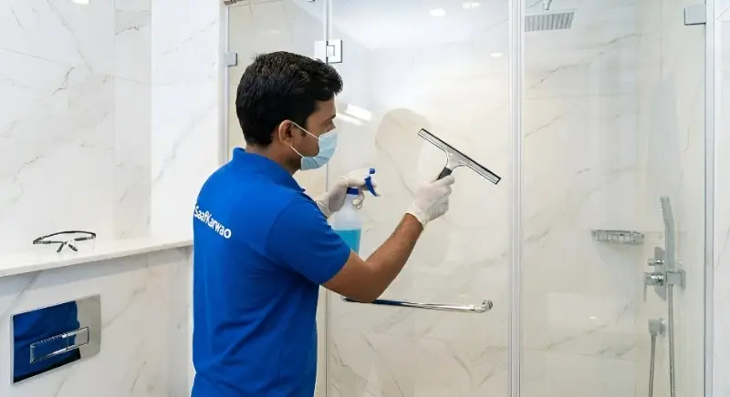 Deep washroom cleaning by SaafKarwao experts